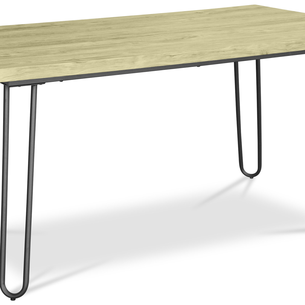 Buy 150x90 Holly Industrial dining table style Hairpin legs - Wood and metal Natural wood 59465 - in the UK