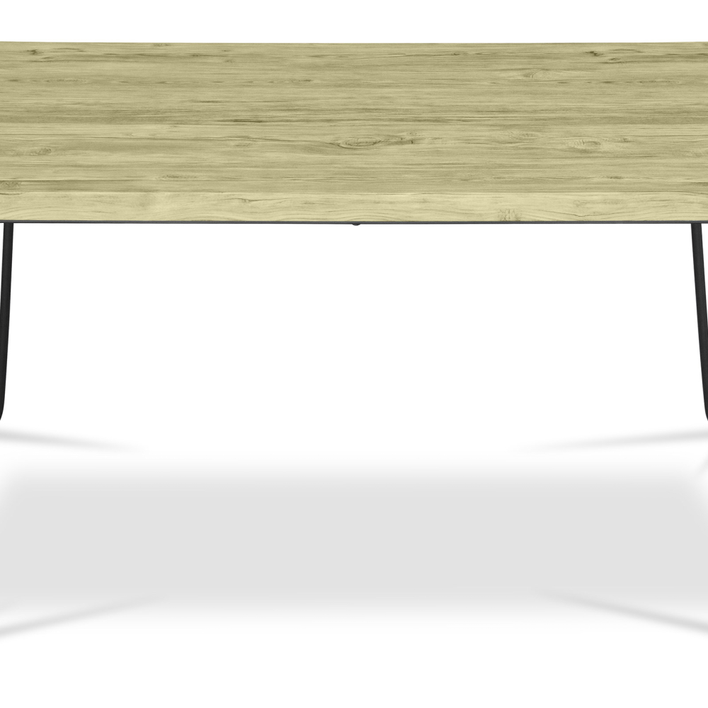 Buy 150x90 Holly Industrial dining table style Hairpin legs - Wood and metal Natural wood 59465 at MyFaktory