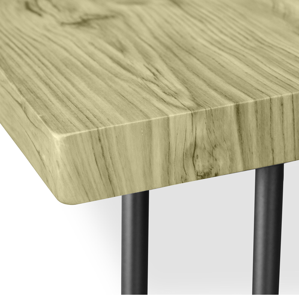 Buy 150x90 Holly Industrial dining table style Hairpin legs - Wood and metal Natural wood 59465 with a guarantee