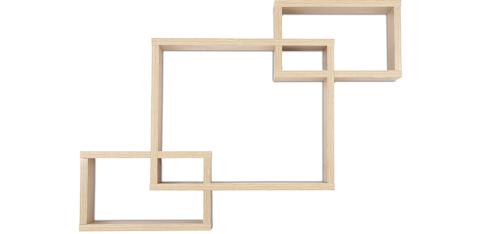 Buy Wooden Wall Shelf - Box Design - Dagoa Natural wood 59645 - in the UK