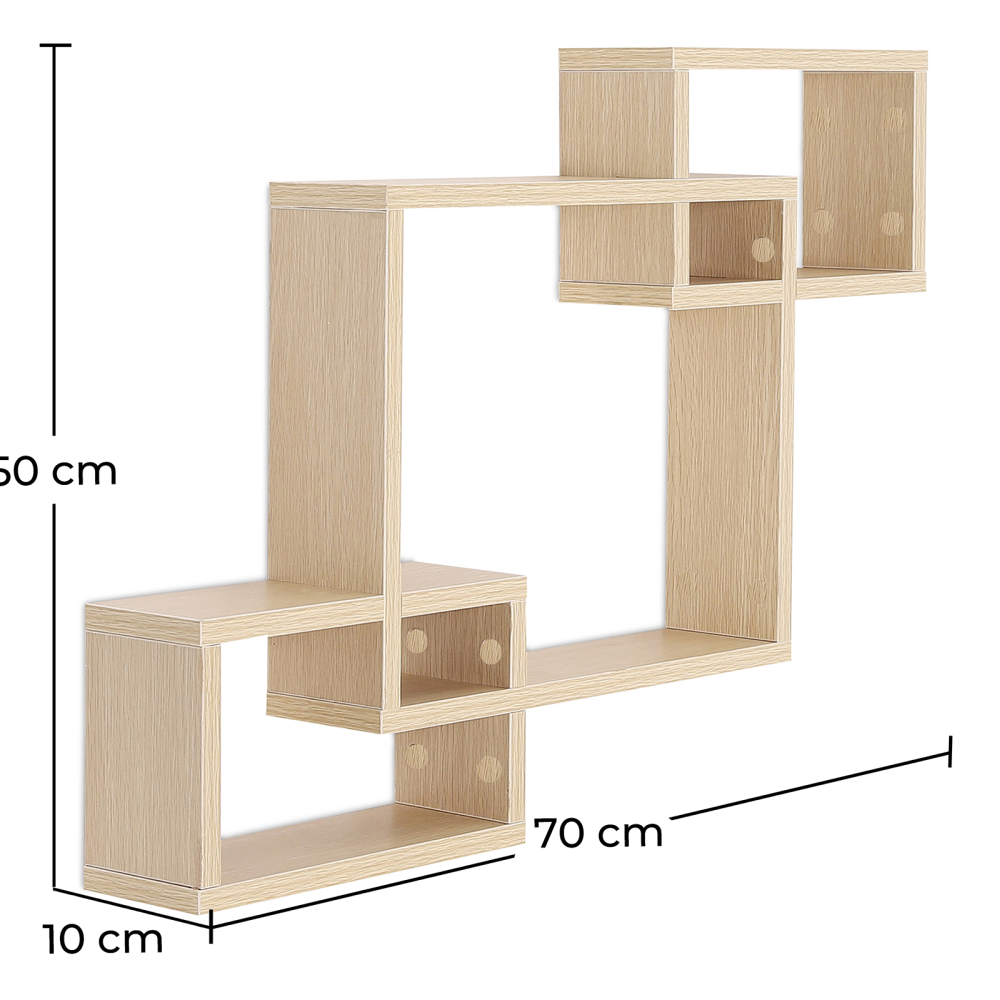 Buy Wooden Wall Shelf - Box Design - Dagoa Natural wood 59645 with a guarantee