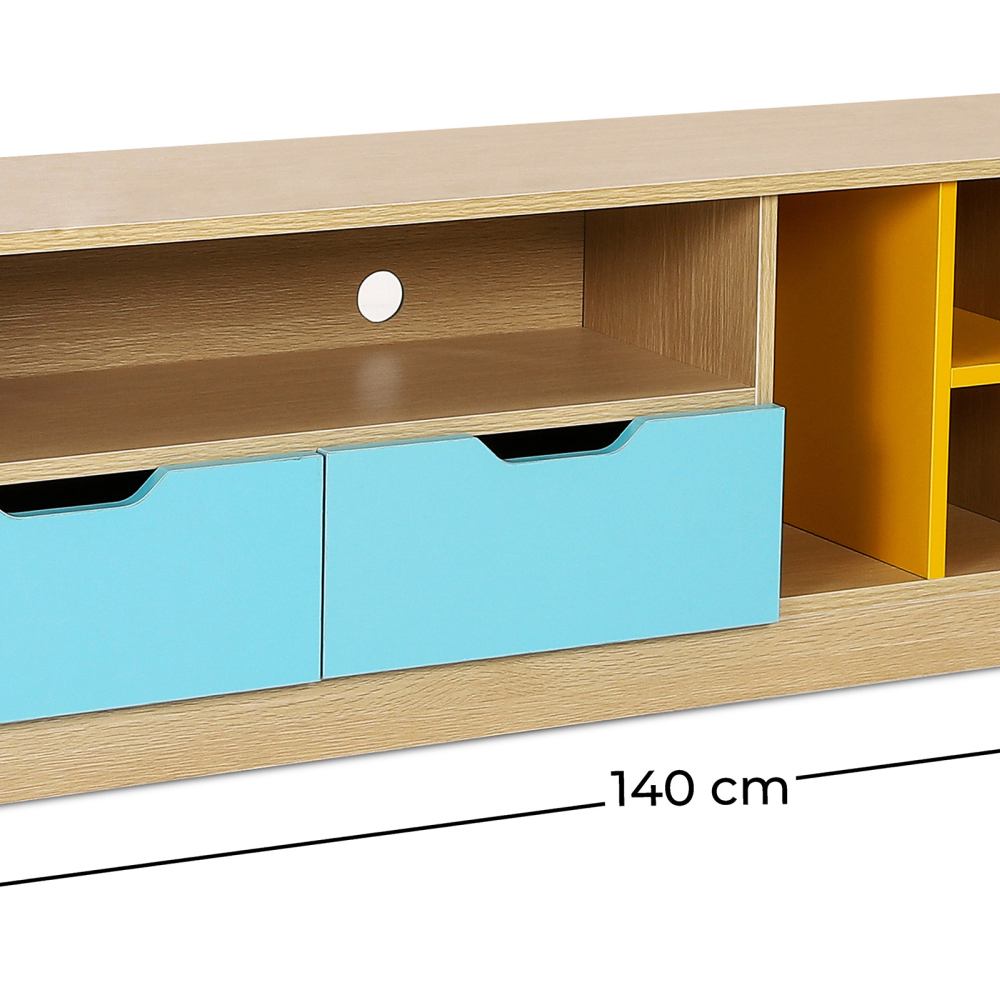 Buy Wooden TV Stand - Scandinavian Design - Yumi Multicolour 59656 with a guarantee