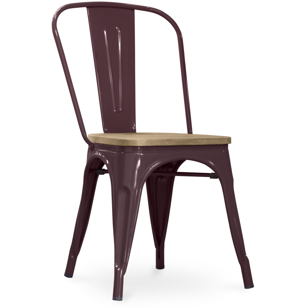 Buy Bistrot Metalix Chair - Metal and Light Wood Industriel 59707 - in the UK