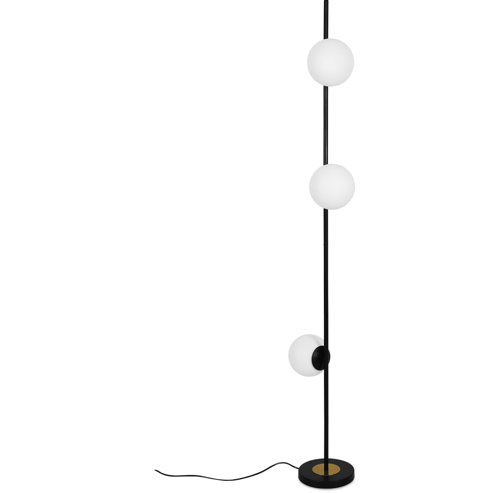 Buy Agnes 3 Bulbs Floor Lamp - Metal and Glass Black 59622 - in the UK