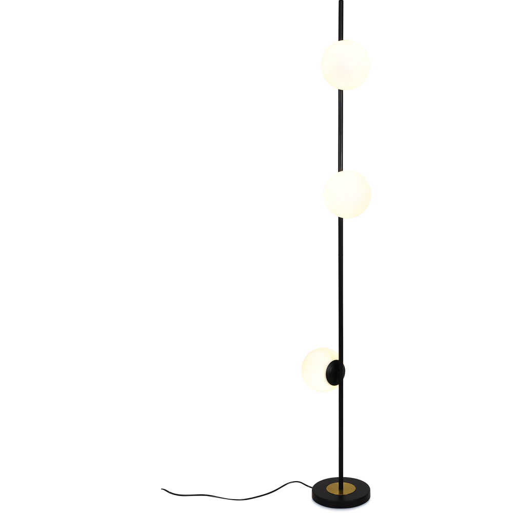 Buy Agnes 3 Bulbs Floor Lamp - Metal and Glass Black 59622 - prices