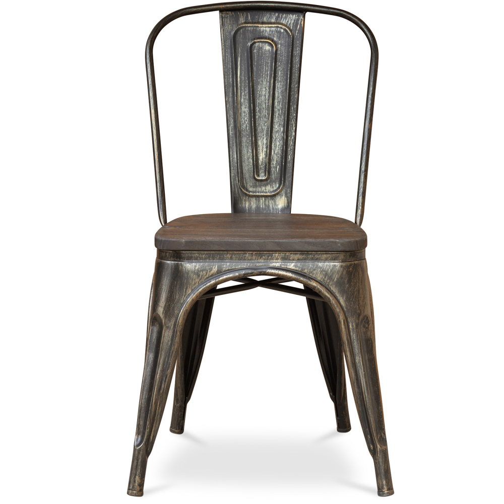 Buy Bistrot Metalix Chair Wooden seat New edition - Metal Red 59804 - in the UK