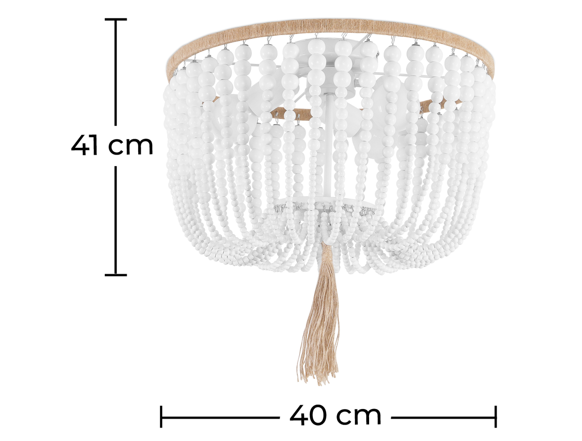 Buy Boho Bali Beaded Ceiling Lamp White 59828 home delivery