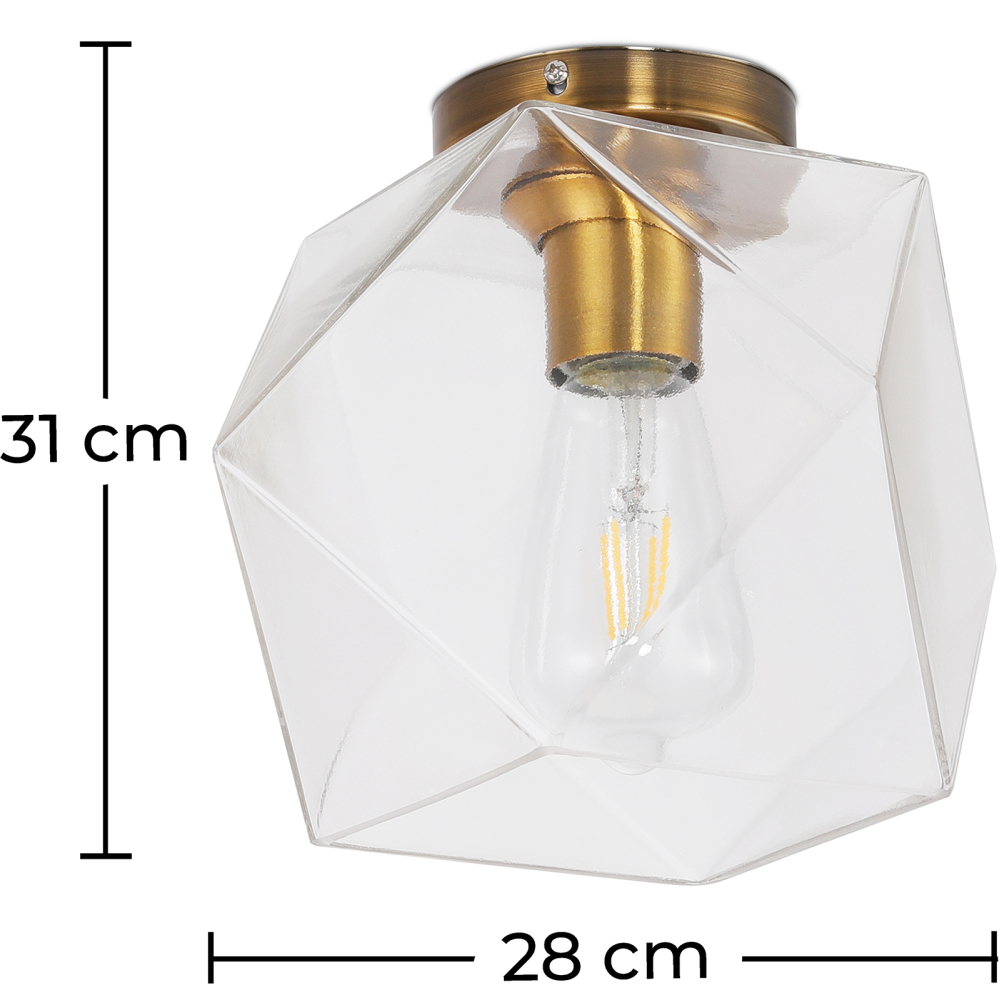 Buy Modern Glass & Metal Ceiling Lamp Transparent 59832 with a guarantee