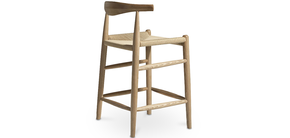 Buy Rope Design Bar Stool Boho Bali - 65cm - Wood Natural wood 59882 in the United Kingdom