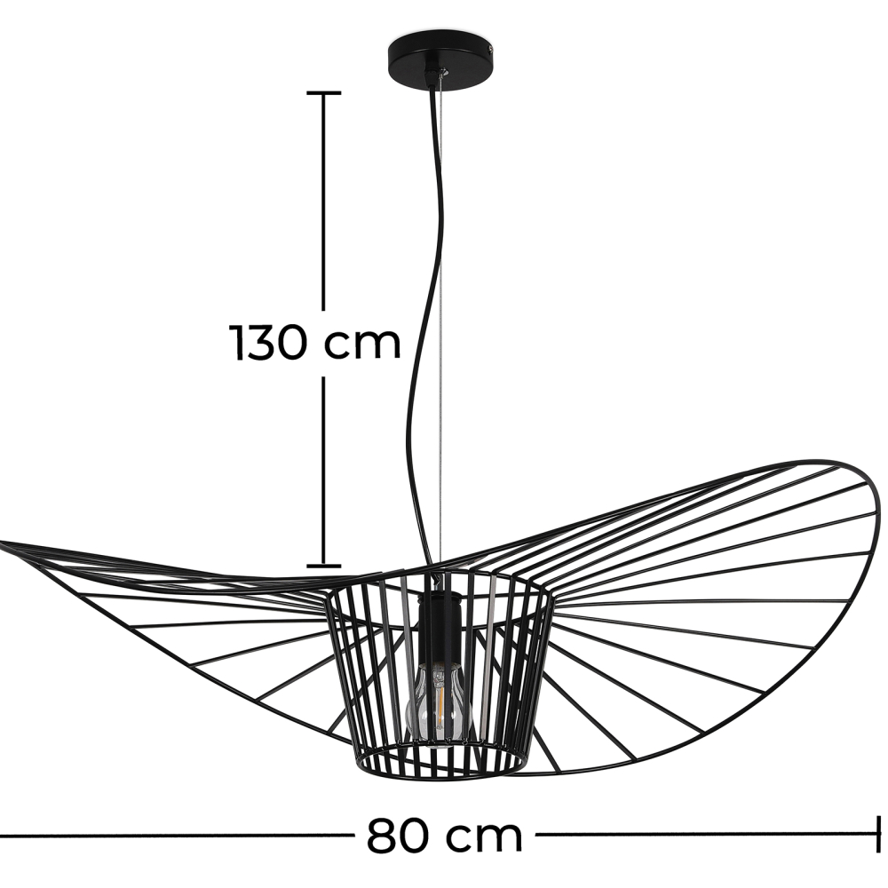 Buy Hanging Lamp Vertice - Metal - 80cm Black 59903 - prices