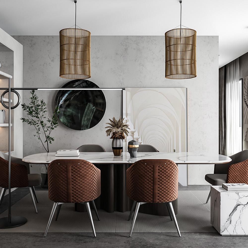 Hanging Lamp Boho Bali Design Natural Rattan - Deing