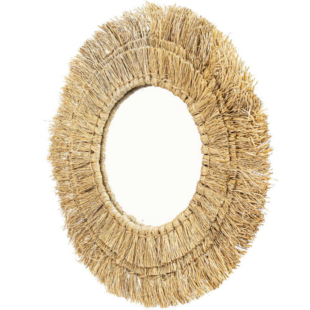 Buy Wall Mirror - Boho Bali Round Design (60 cm) - Qui Natural wood 60056 at MyFaktory