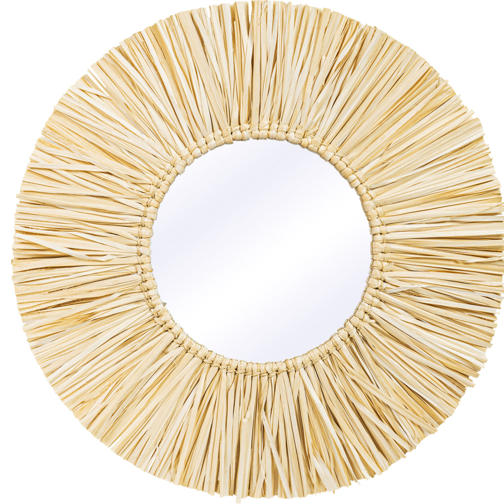 Buy Wall Mirror - Boho Bali Round Design (60 cm) - Gaui Natural wood 60057 - in the UK