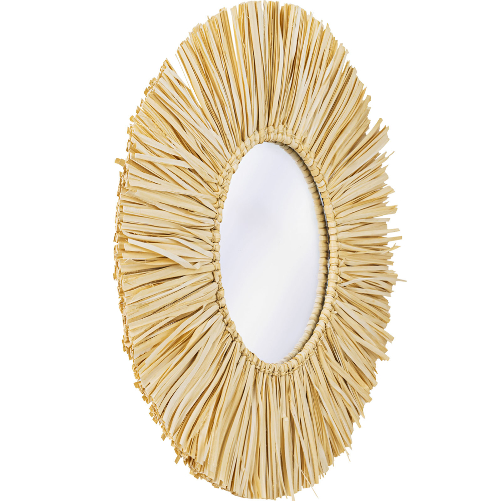 Buy Wall Mirror - Boho Bali Round Design (60 cm) - Gaui Natural wood 60057 - prices