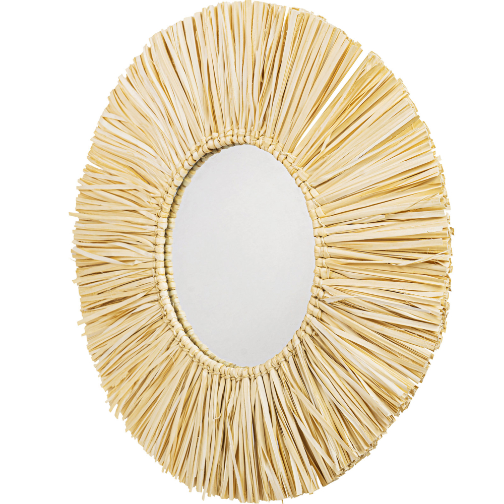 Buy Wall Mirror - Boho Bali Round Design (60 cm) - Gaui Natural wood 60057 at MyFaktory