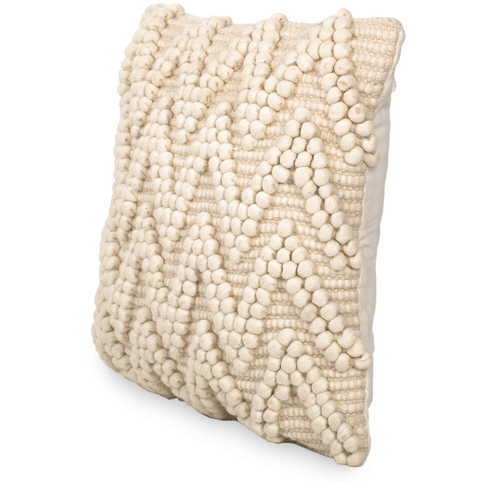 Buy Boho Bali Style Wool Cushion cover + filling - Chewuna White 60198 - prices