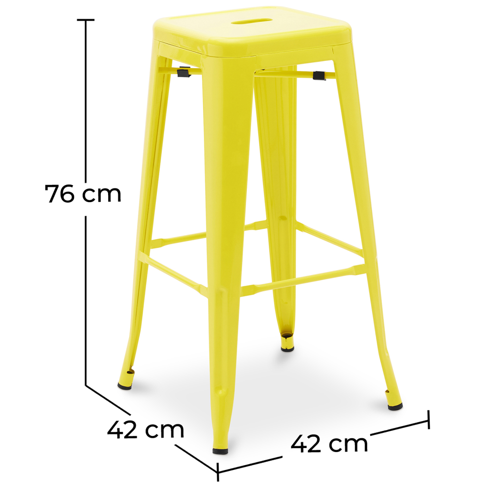 Buy Bar Stool - Industrial Design - 76cm - Metalix Yellow 60148 home delivery