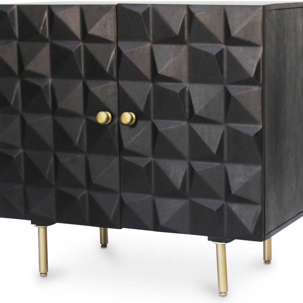 Buy Wooden Design Sideboard - Black - Yab Black 60372 in the United Kingdom