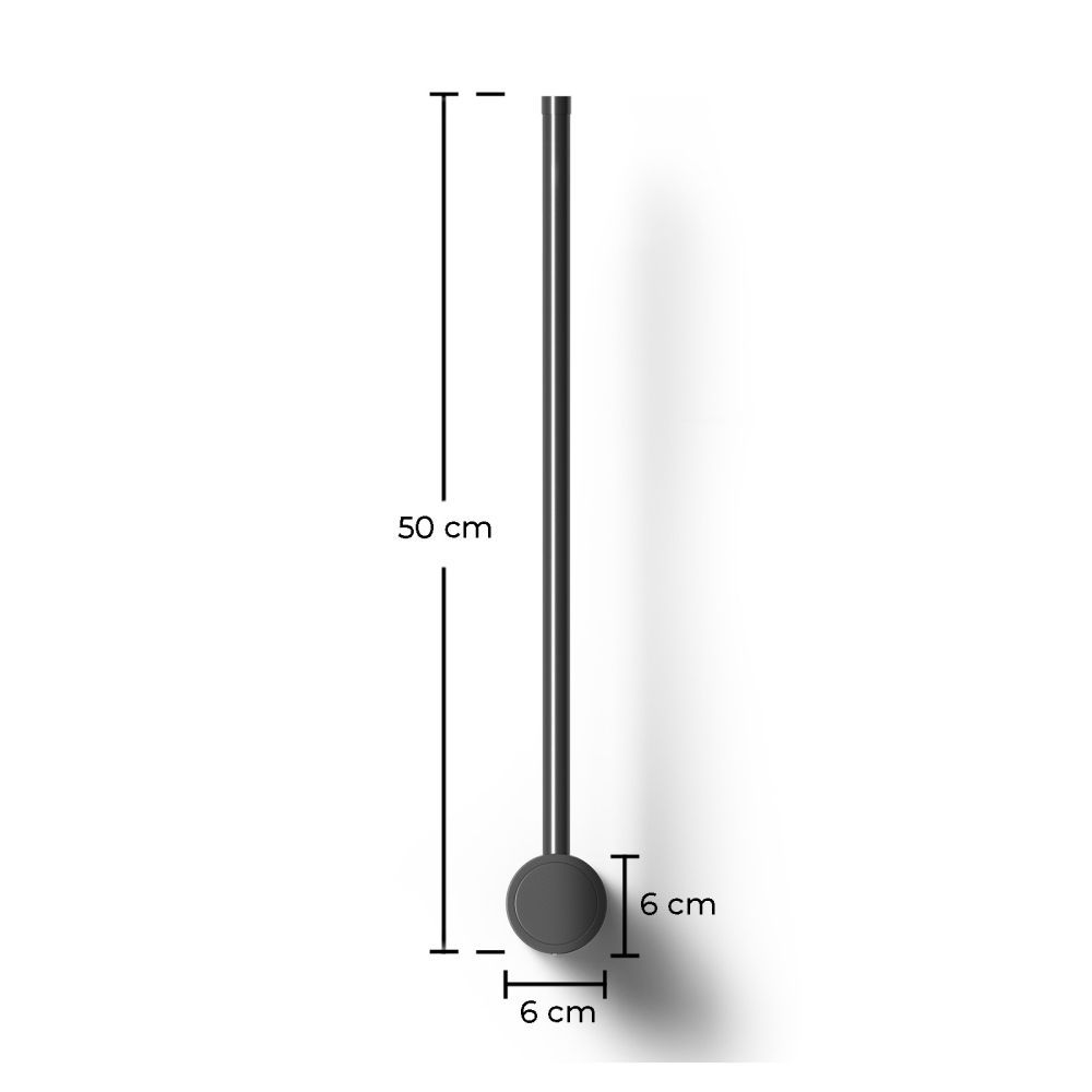Buy Aluminum stick wall light in modern design, 50cm - Grobe Black 60420 - in the UK