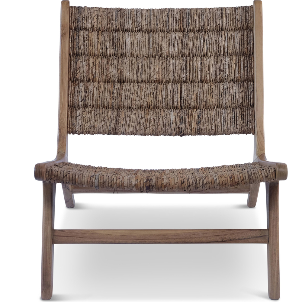 Buy Armchair in Boho Bali Style, Rattan and Teak Wood - Hewar Natural 60475 at MyFaktory