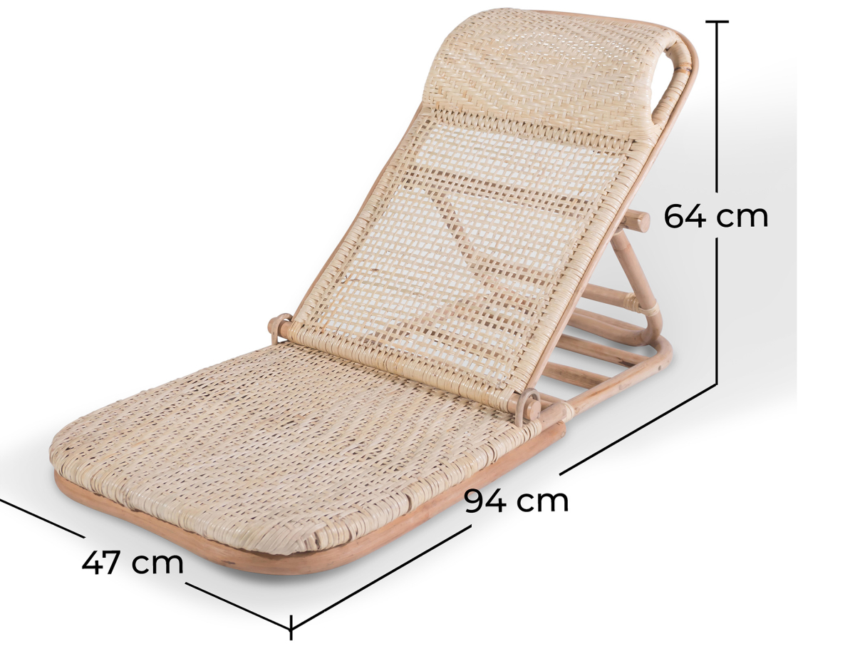 Buy Beach Chair in Rattan, Boho Bali Design - Manra Natural 60307 with a guarantee
