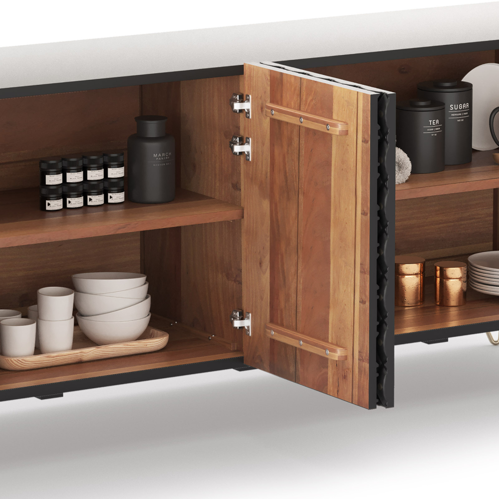 Buy Wooden Design Sideboard - Black - Prana Black 60343 at MyFaktory