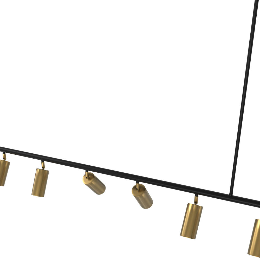 Buy Rail Ceiling Lamp - 7 Adjustable Gold Spotlights - 140CM - Lark Gold 60517 in the United Kingdom