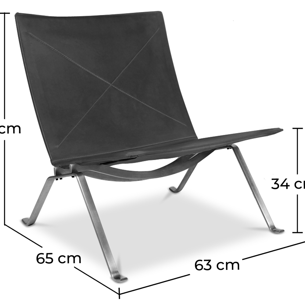 Buy PY22 Lounge Chair - Premium Leather Black 16827 - in the UK