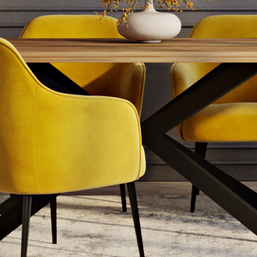 Buy Rectangular Dining Table - Industrial - Wood and Metal - Alise Natural wood 60608 - prices