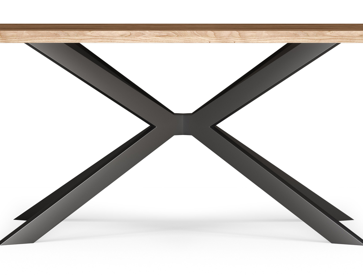 Buy Rectangular Dining Table - Industrial - Wood and Metal - Alise Natural wood 60608 - in the UK