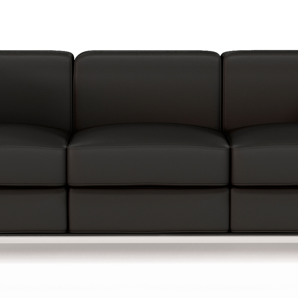 Buy 3-Seater Sofa - Upholstered in Vegan Leather - Bour Black 60659 - in the UK