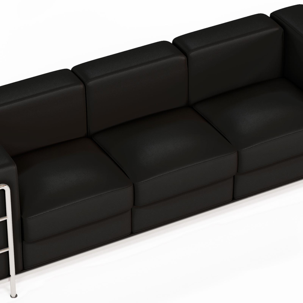 Buy 3-Seater Sofa - Upholstered in Vegan Leather - Bour Black 60659 at MyFaktory
