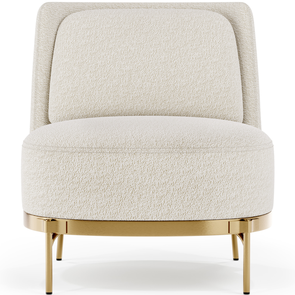 Buy Designer Armchair - Upholstered in Bouclé Fabric - Sabah White 61015 - in the UK