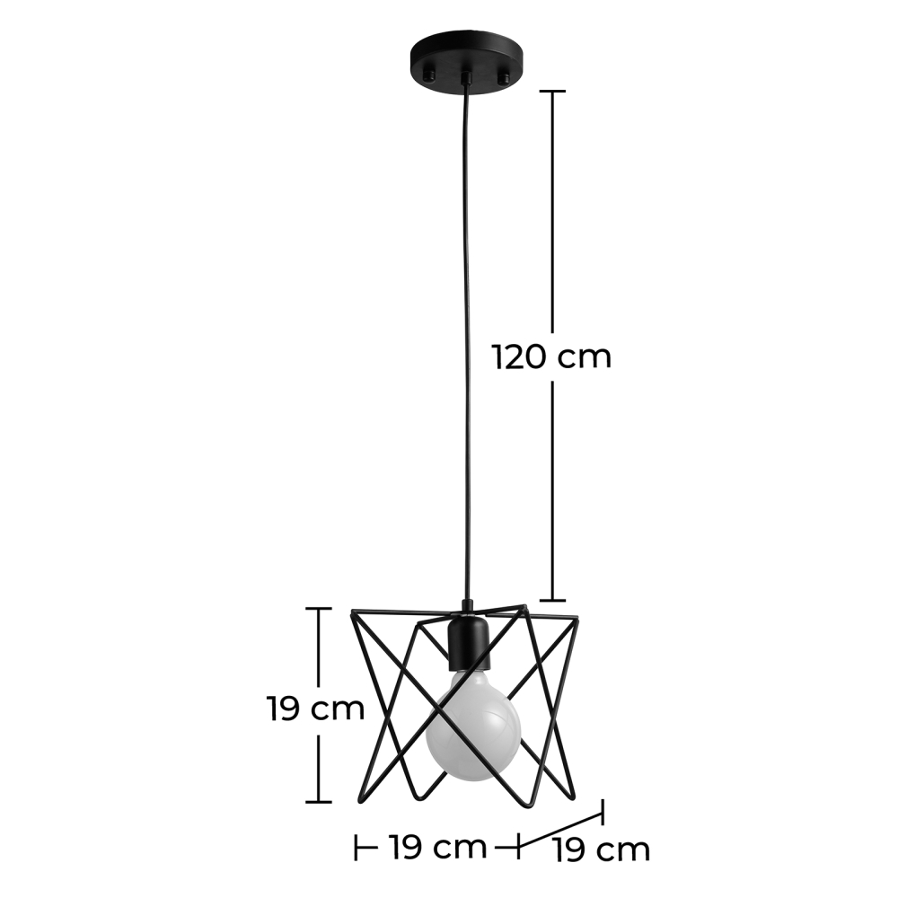Buy Ceiling Lamp - Industrial Design Pendant Lamp - Star Black 58230 in the United Kingdom