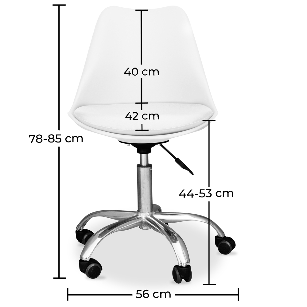 Buy Tulip swivel office chair with wheels White 58487 home delivery