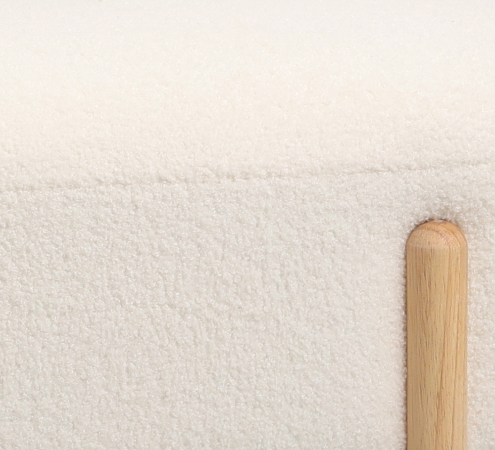 Buy Upholstered Bouclé Bench - Round White 61250 - in the UK