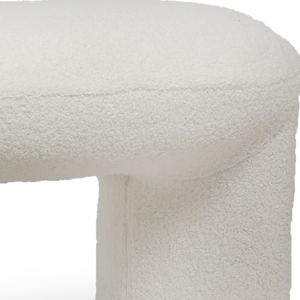 Buy Upholstered Bench in Bouclé Fabric - Loriel White 61307 at MyFaktory