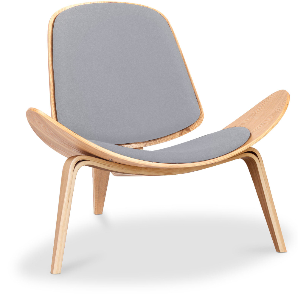 Buy Designer armchair - Scandinavian armchair - Fabric upholstery - Luna Light grey 16773 - prices
