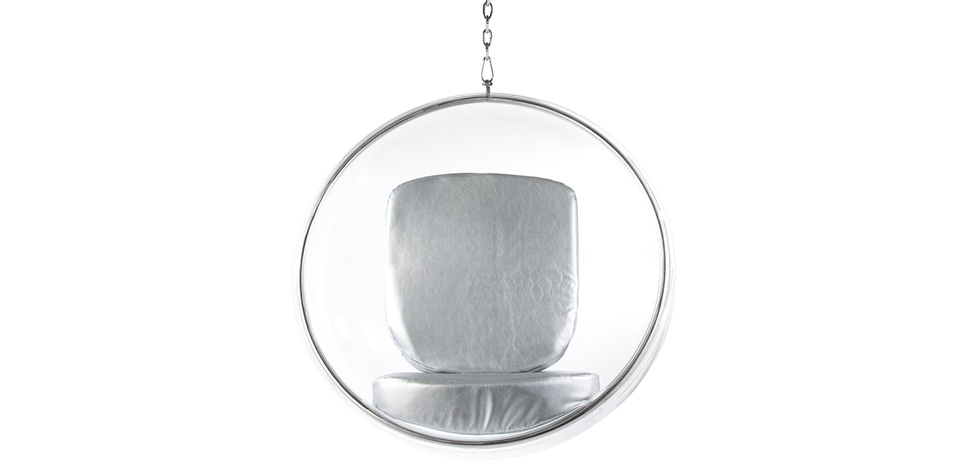Buy Designer hanging armchair - Faux leather upholstery - Pop Silver 13199 at MyFaktory