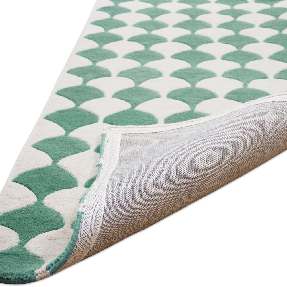 Buy Designer Wool Rug - Gudar Ivory / Green 58450 - prices
