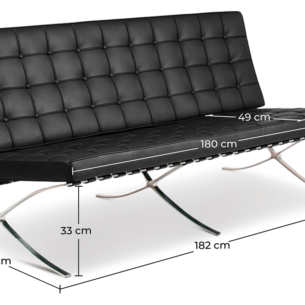 Buy City Sofa (3 seats) - Premium Leather Black 13266 - in the UK