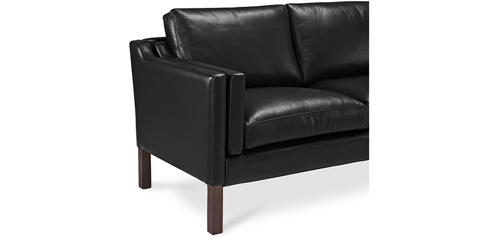 Buy Design Sofa 2213 (3 seats) - Premium Leather Black 13928 with a guarantee
