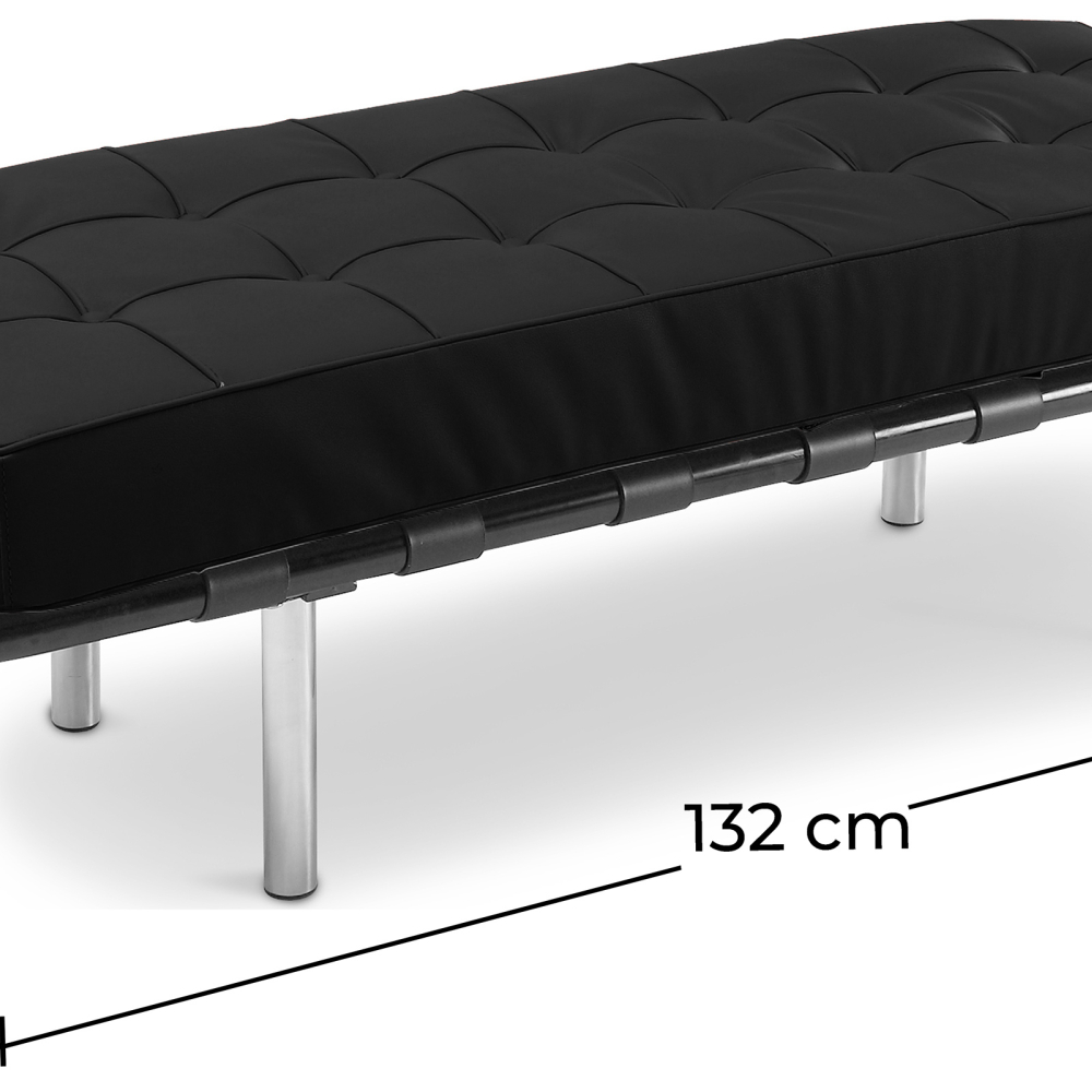 Buy City Bench (2 seats) - Premium Leather Black 13220 in the United Kingdom