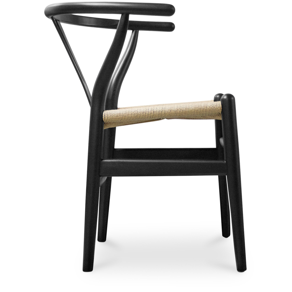 Buy Dining Chair Scandinavian Design Wooden Cord Seat - Wish Black 16432 at MyFaktory