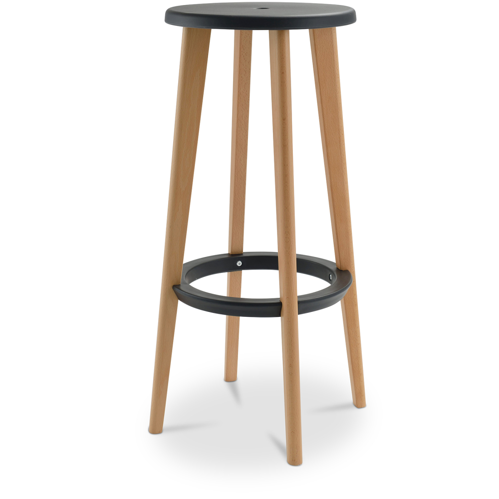 Buy Cesar bar stool 76cm  - Wood Black 58246 - in the UK