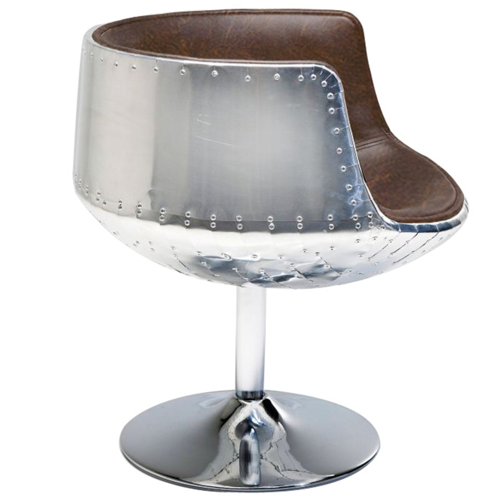 Buy Aviator Brandy chair - Aged effect microfiber imitation leather Brown 26716 at MyFaktory