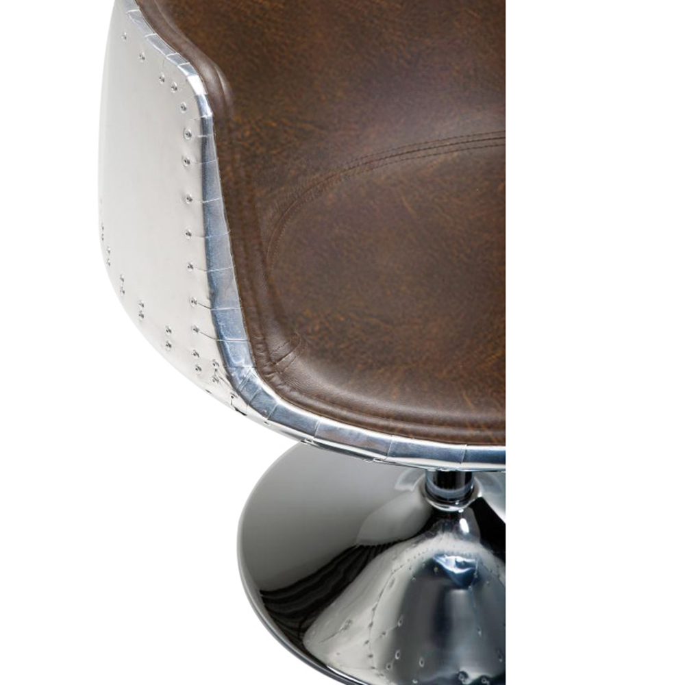 Buy Aviator Brandy chair - Aged effect microfiber imitation leather Brown 26716 in the United Kingdom