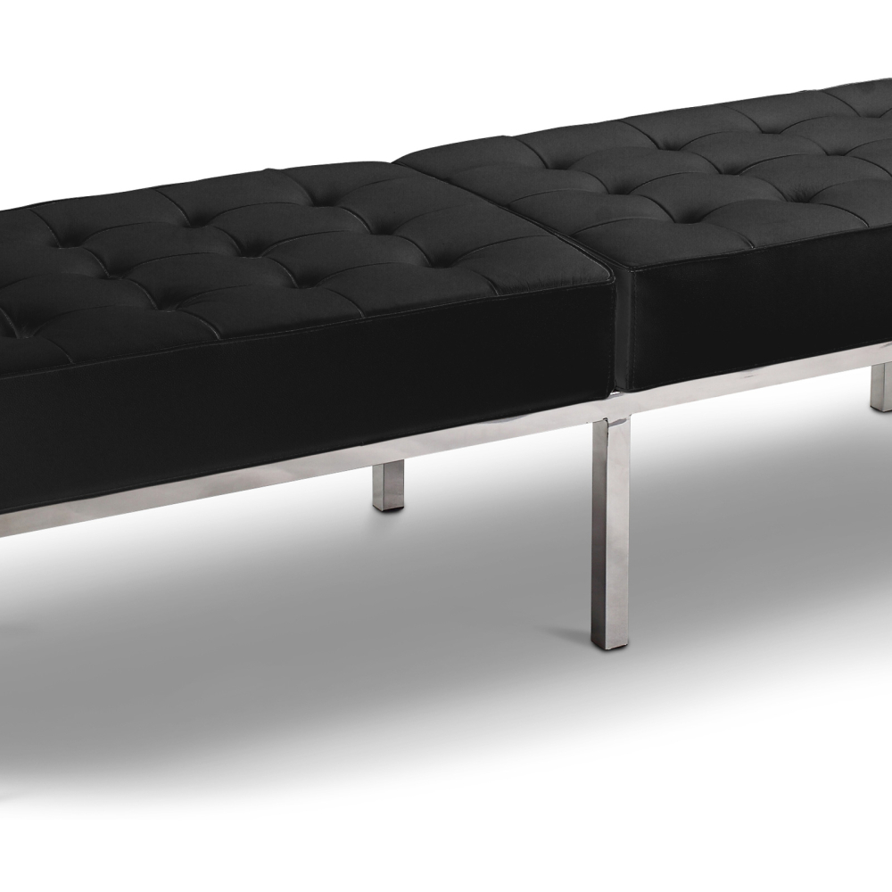 Buy Kanel Bench (3 seats) - Faux Leather Black 13216 - prices