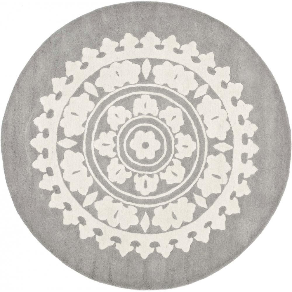  Buy Round Design Rug - Wool - Ruma Light grey 58289 - in the UK