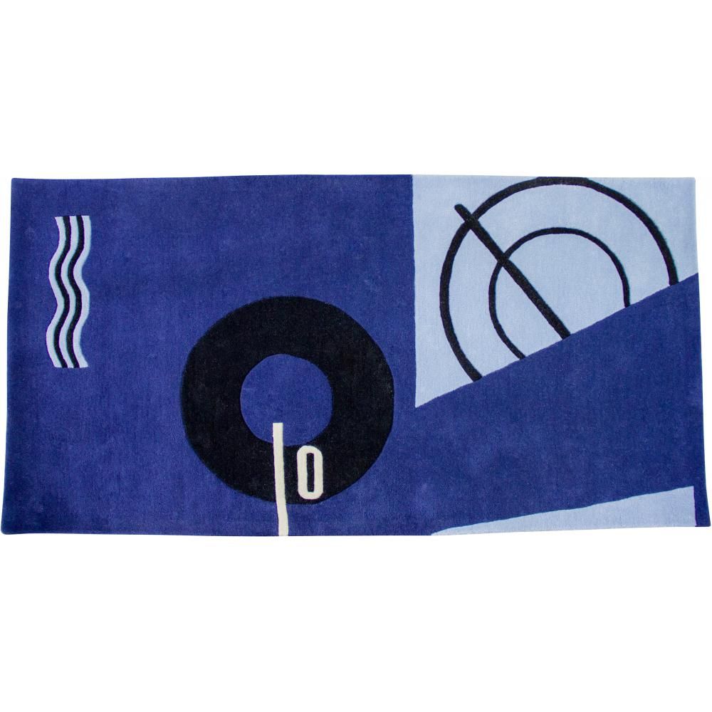  Buy Designer Wool Rug - Blue Marine Blue 38768 - in the UK